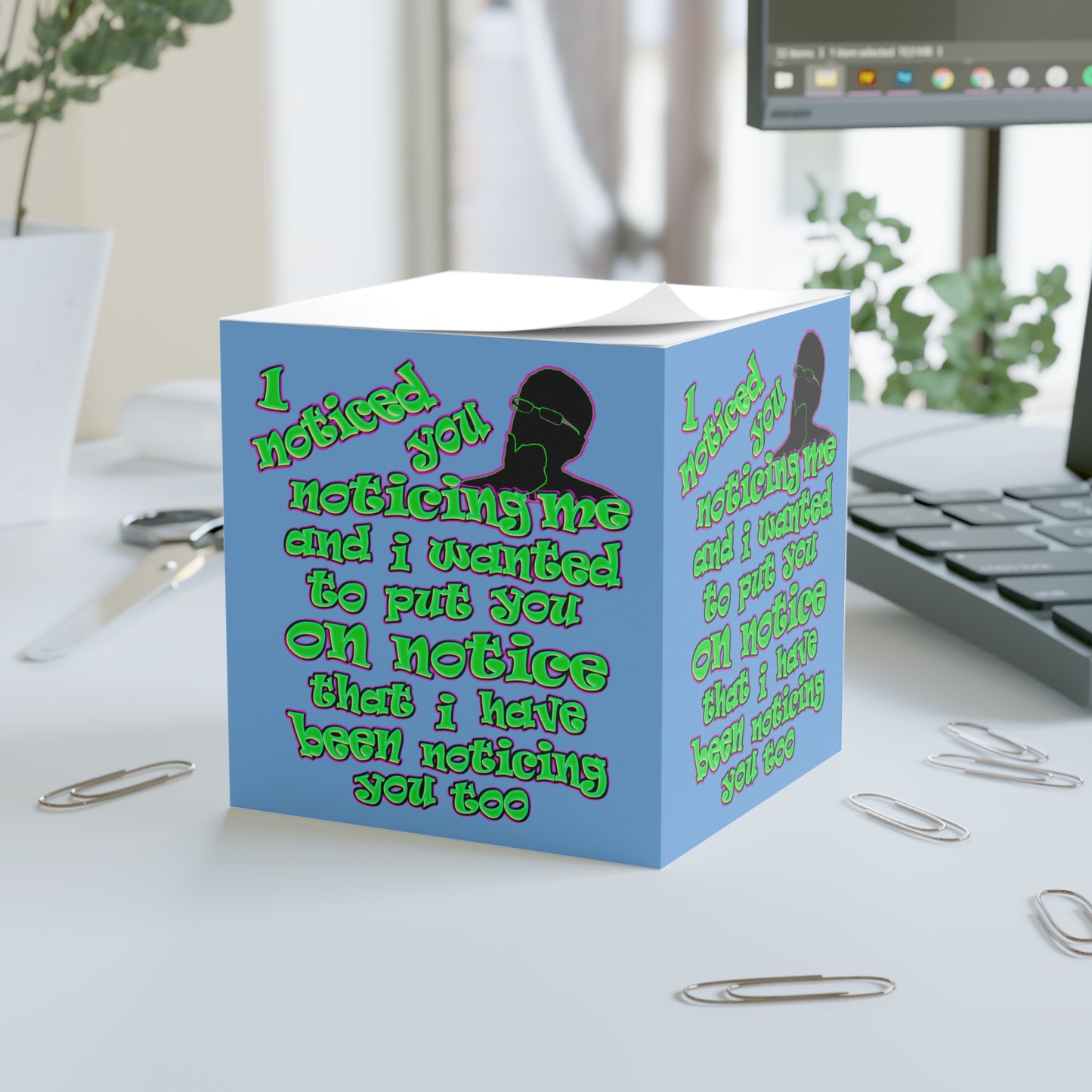 noticed you noticing - note cube (light blue)
