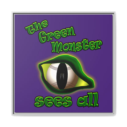 green monster - framed canvas art (purple)