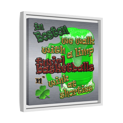 celtics logo - framed canvas art (brushed nickel)