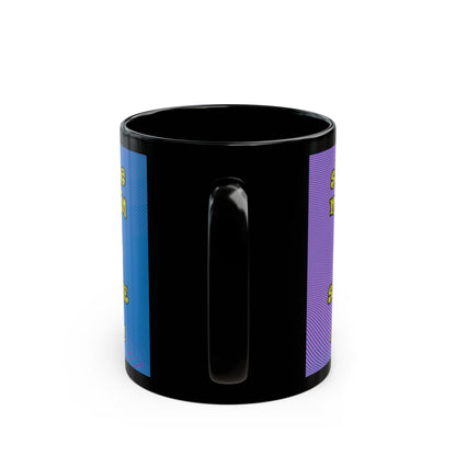 shoot the moon again - Black Mug (light blue-purple wave)
