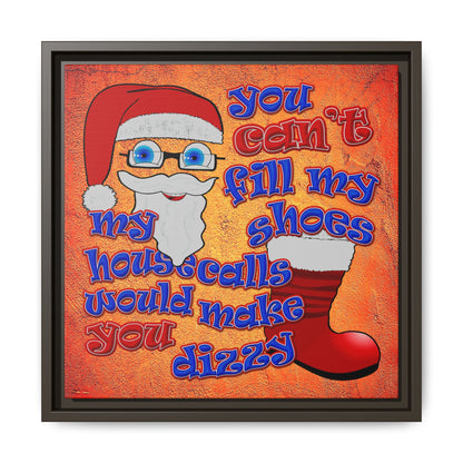 santa's shoes - framed canvas art (burnt orange)