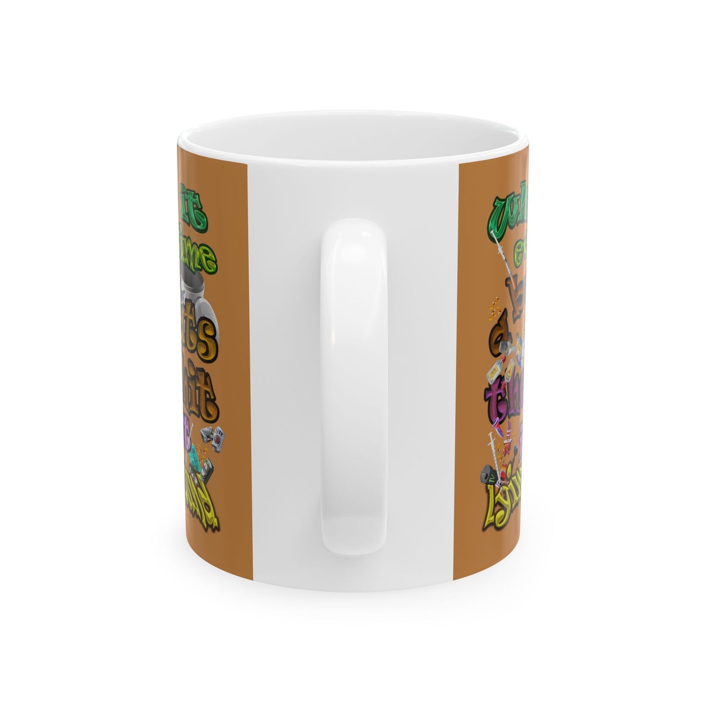 the bum's shit - White Mug (light brown)