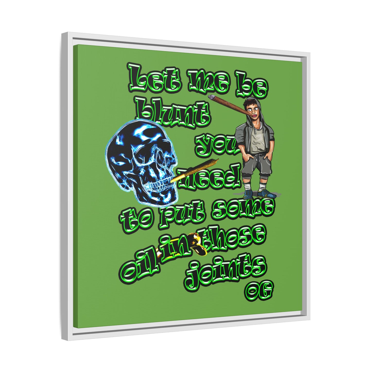 og - framed canvas art (green)