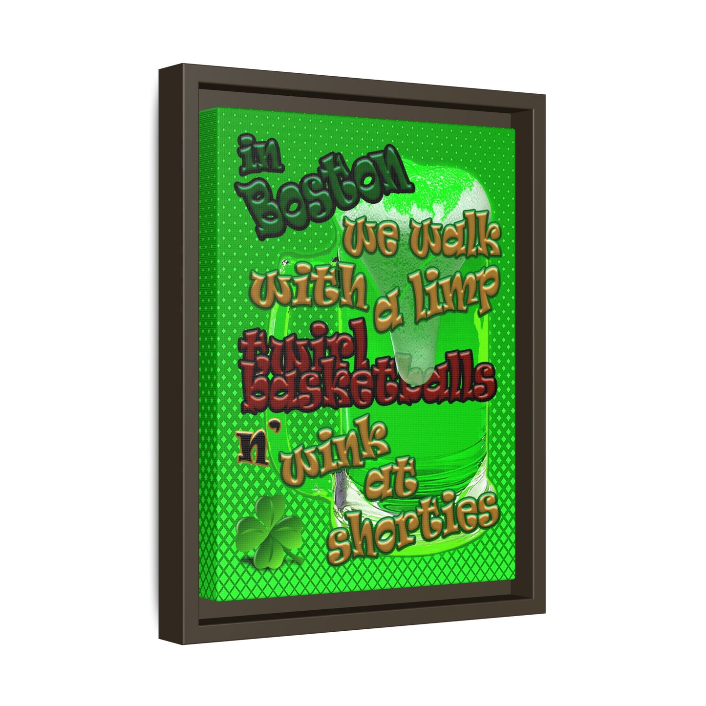 celtics logo - framed canvas art (logo green)