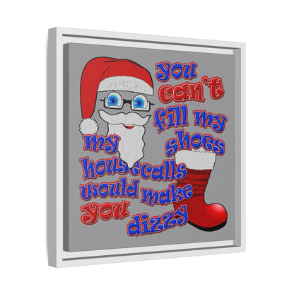 santa's shoes - framed canvas art (grey)