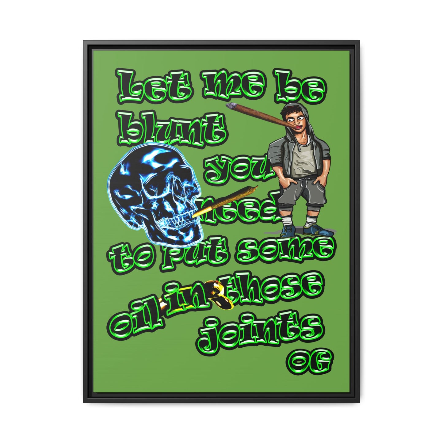 og - framed canvas art (green)