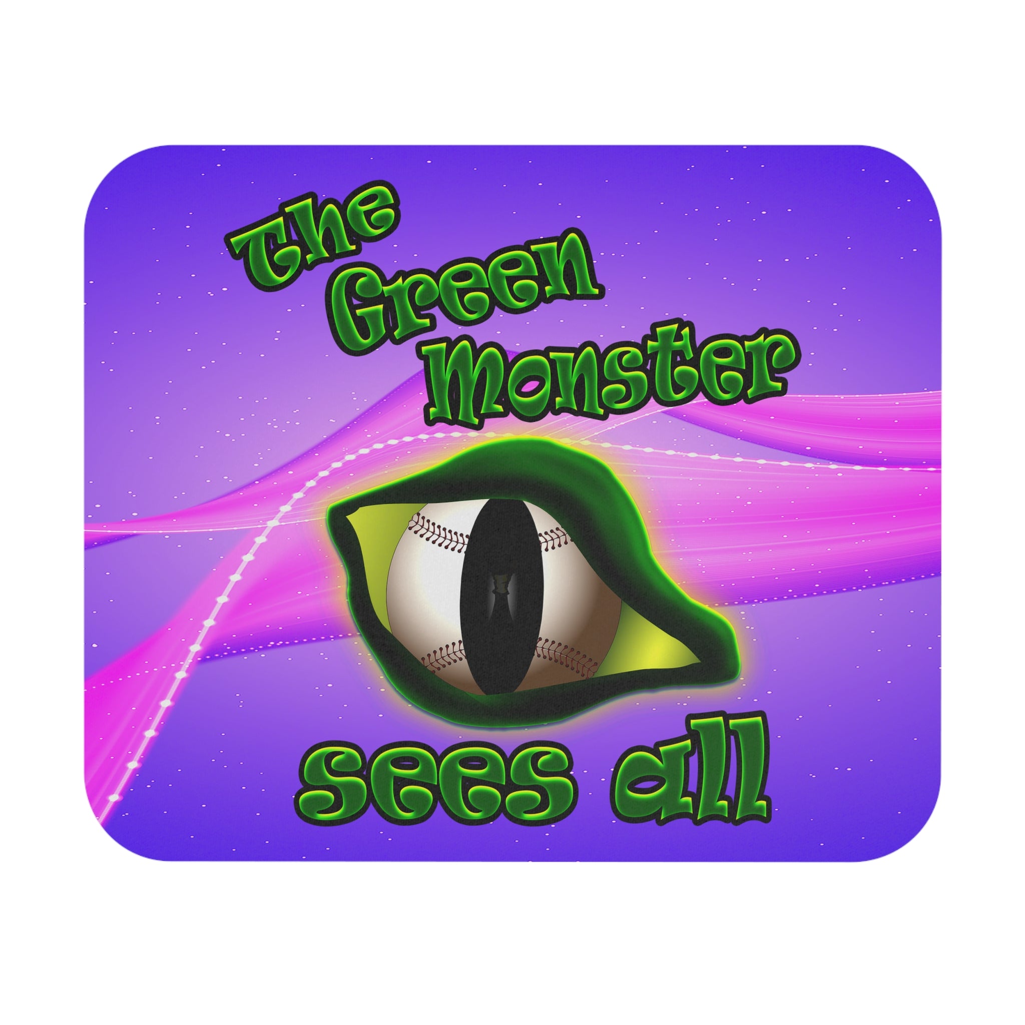 green monster - Mouse Pad (Rectangle) (purple-pink wave)