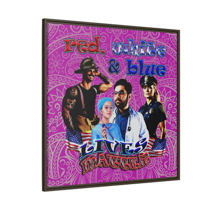 rw&b lives matter - framed canvas art (pink swirl)