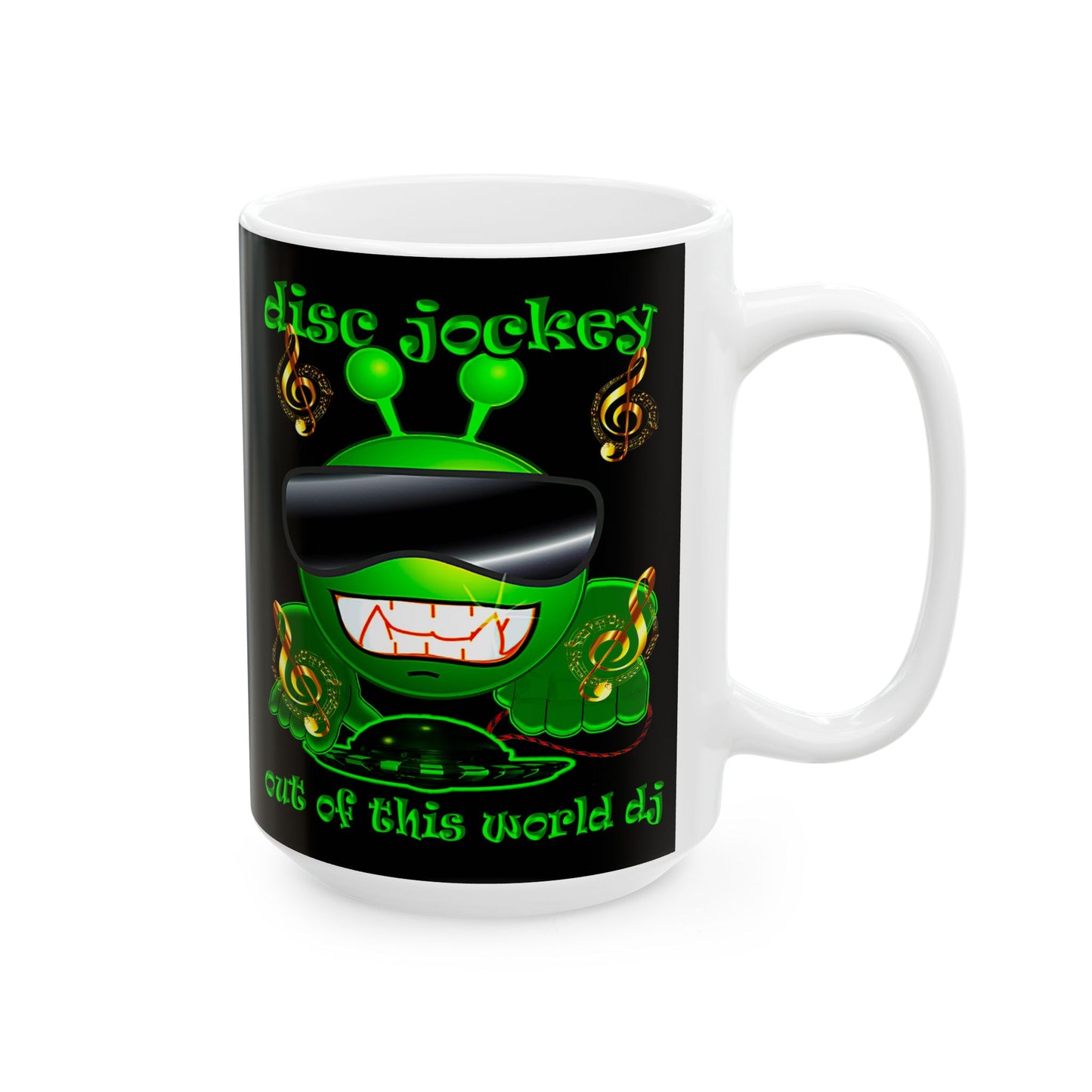 disc jockey - White Mug (black)