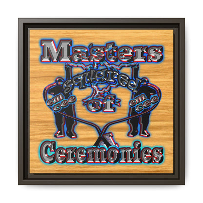 em cee squared - framed canvas art (butterscotch wood finish)