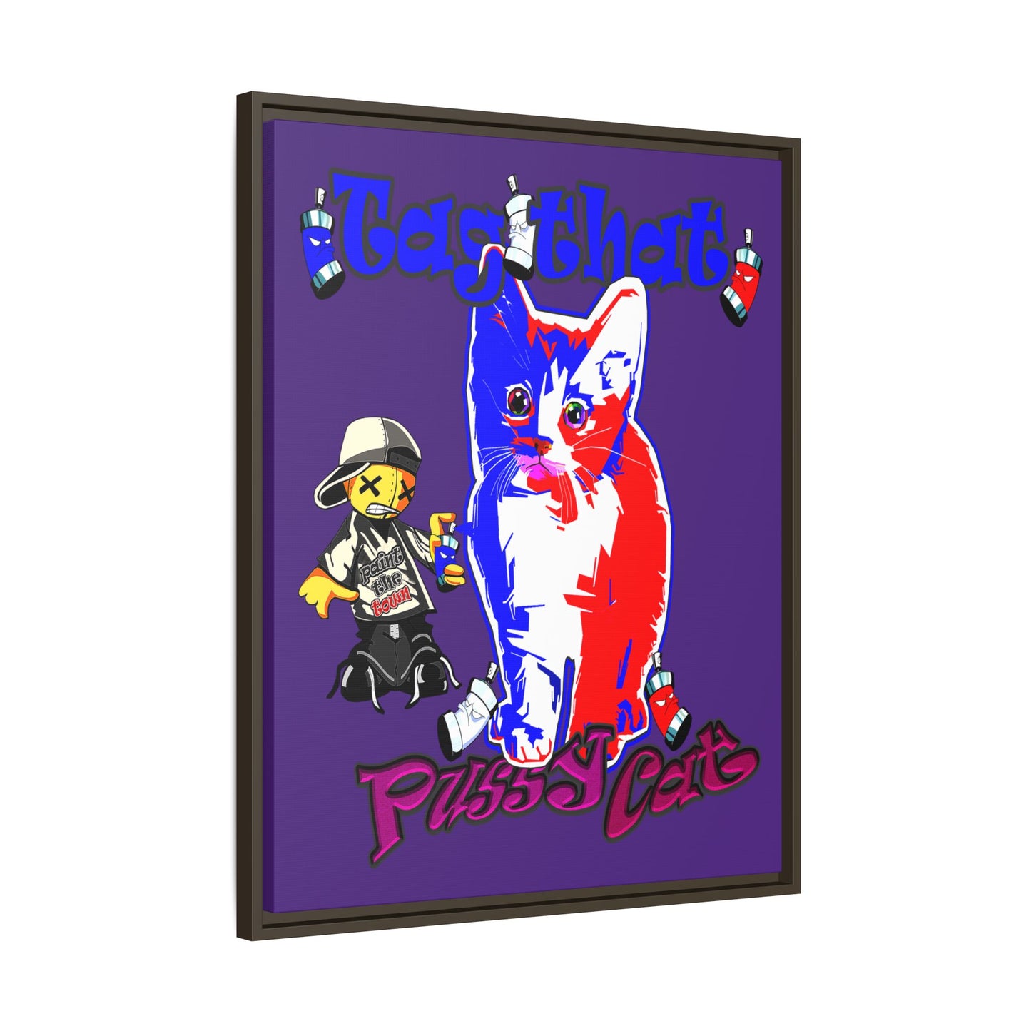 tag that - framed canvas art (purple)