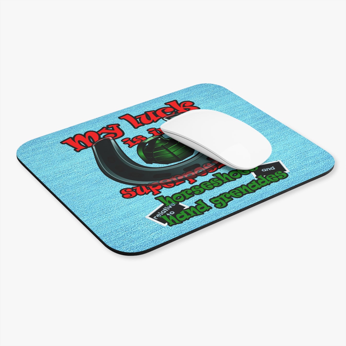my luck - Mouse Pad (Rectangle) (faded blue)