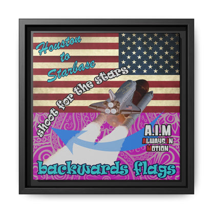 shoot for the stars - framed canvas art (pink swirl)