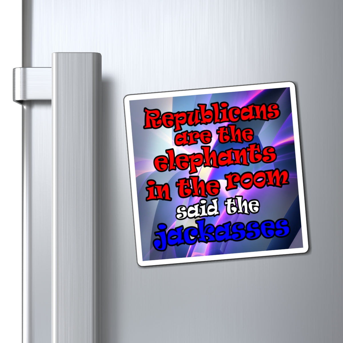 donkeys and elephants - Magnets - (grey-pink wave)