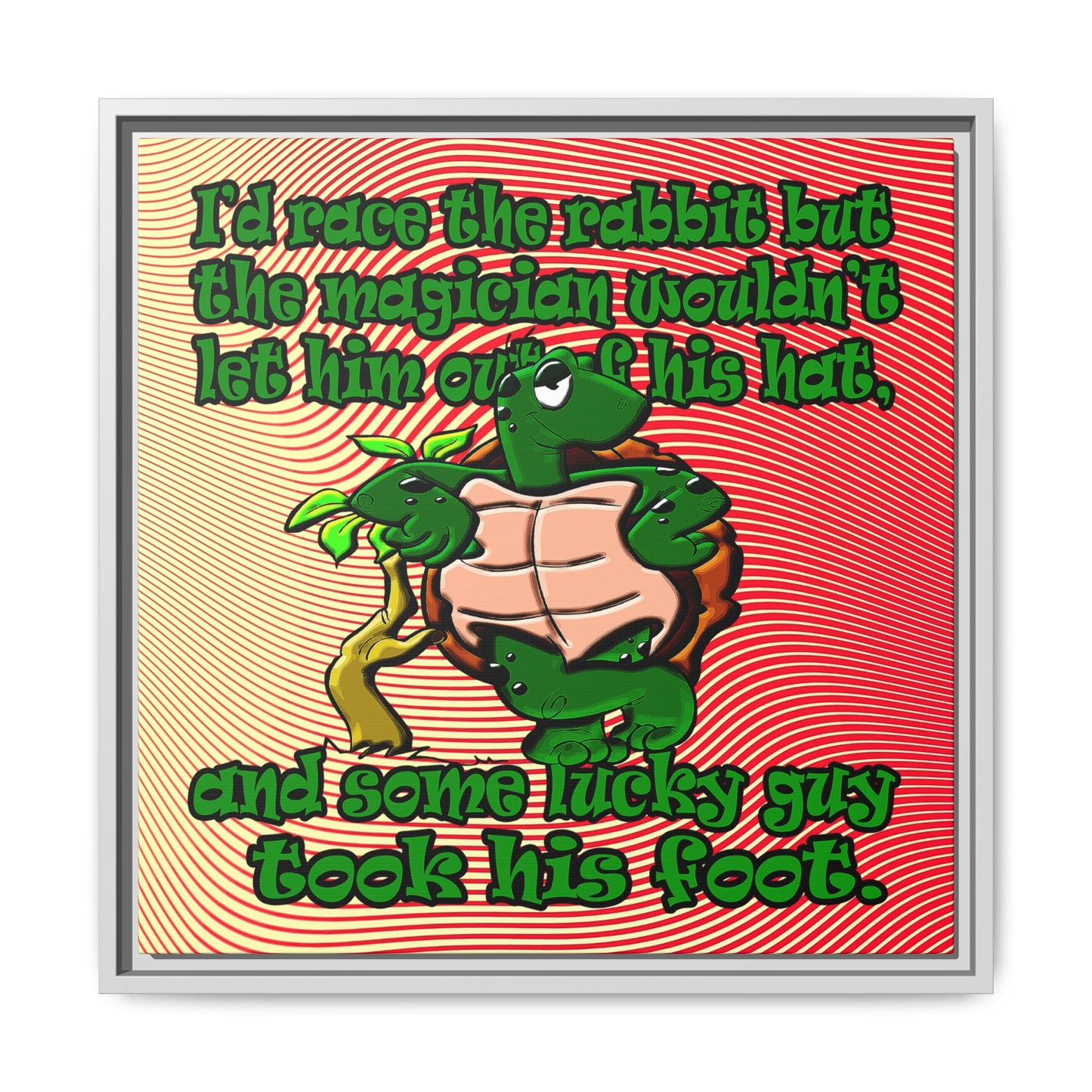 turtle race - framed canvas art (yellow-orange wave)