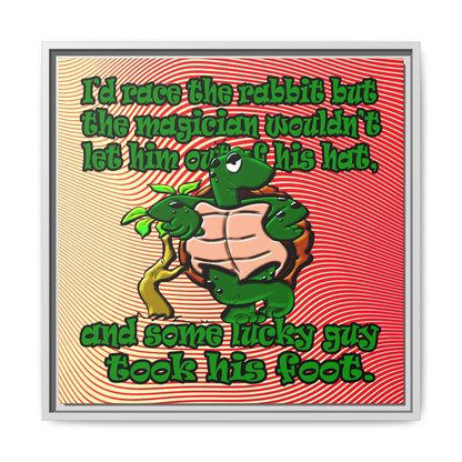 turtle race - framed canvas art (yellow-orange wave)