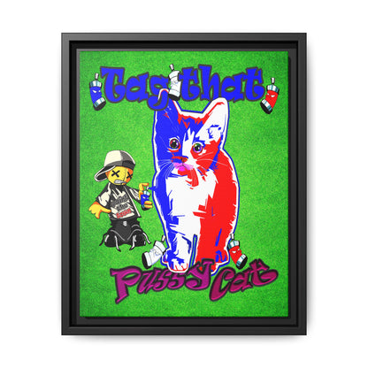 tag that - framed canvas art (green turf)