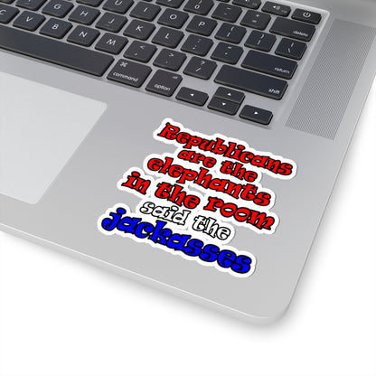 donkeys and elephants - Kiss-Cut Stickers