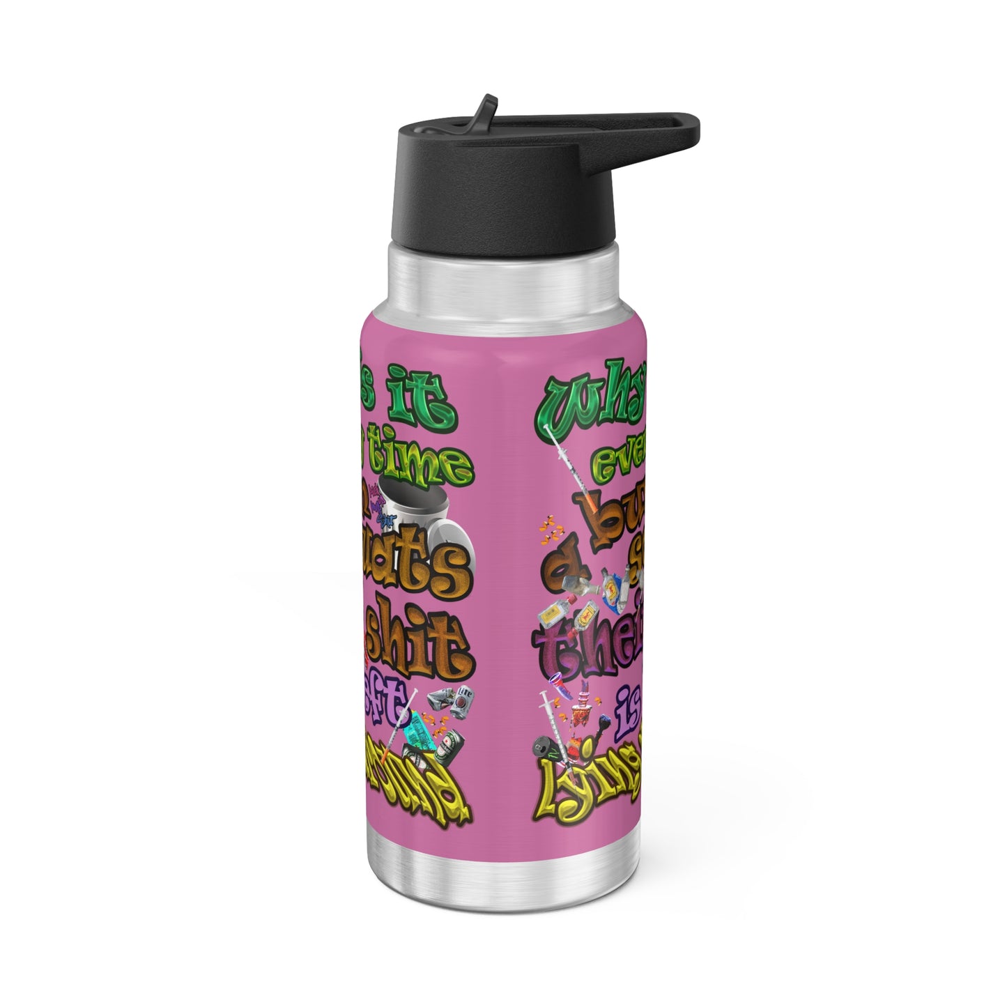 the bum's shit - Gator Tumbler, 32oz (light pink)