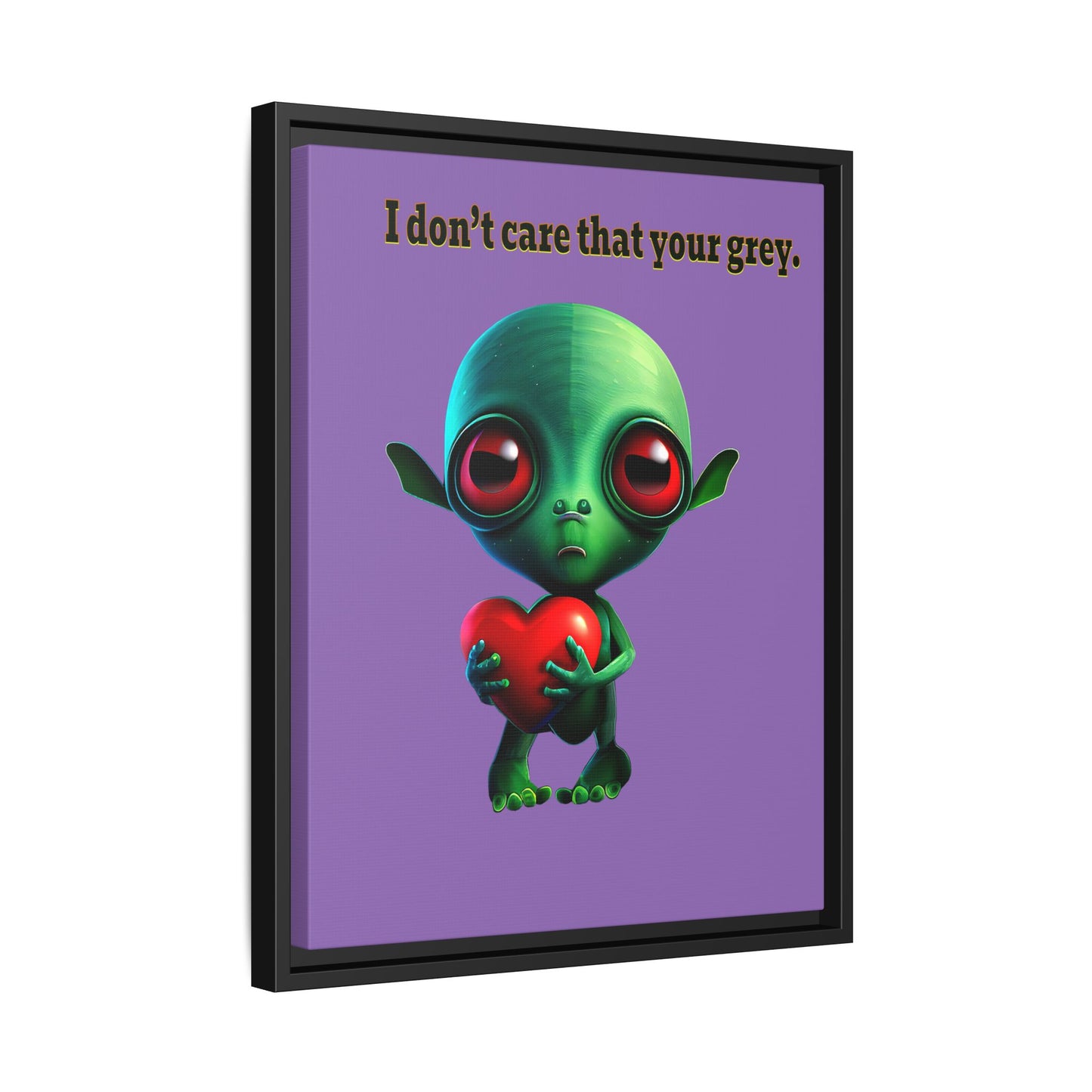 I don't care that your grey - framed canvas art (light purple)