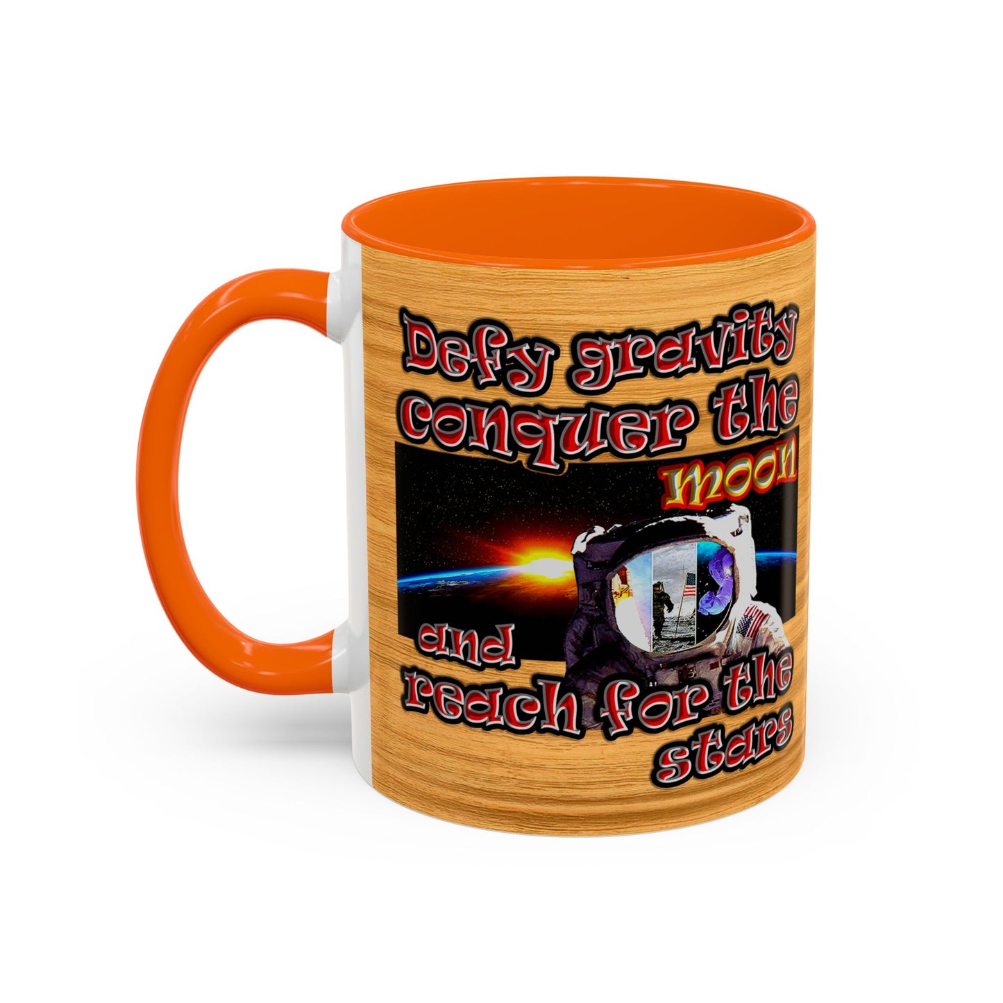 defy conquer reach - Accent Mug (butterscotch wood finish)