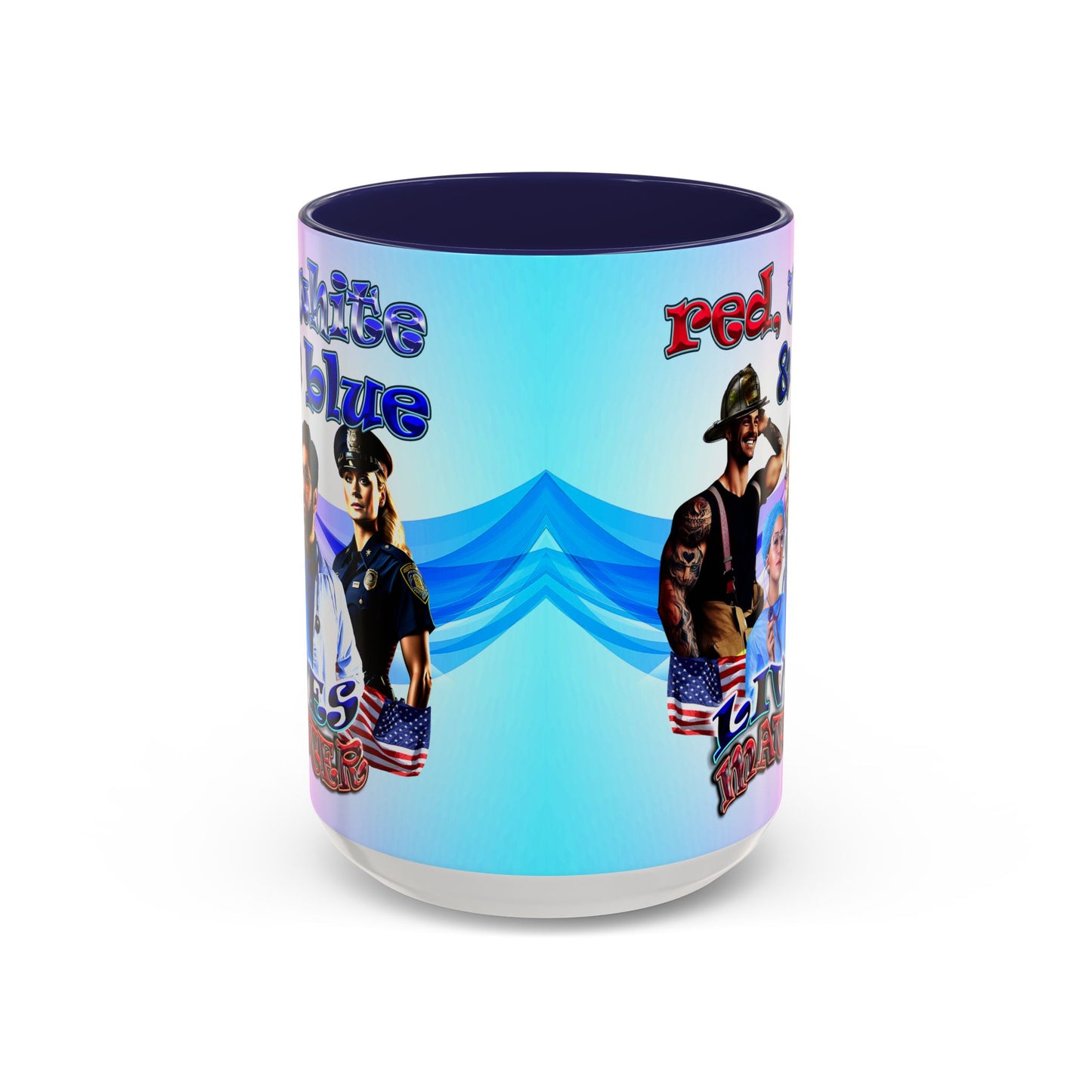 rw&b lives matter - Accent Mug (light blue-pink wave)
