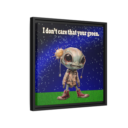 I don't care that your green - framed canvas art ('snoops' background)