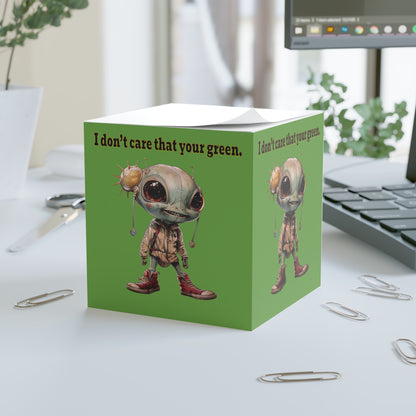 I don't care that your green - note cube (green)