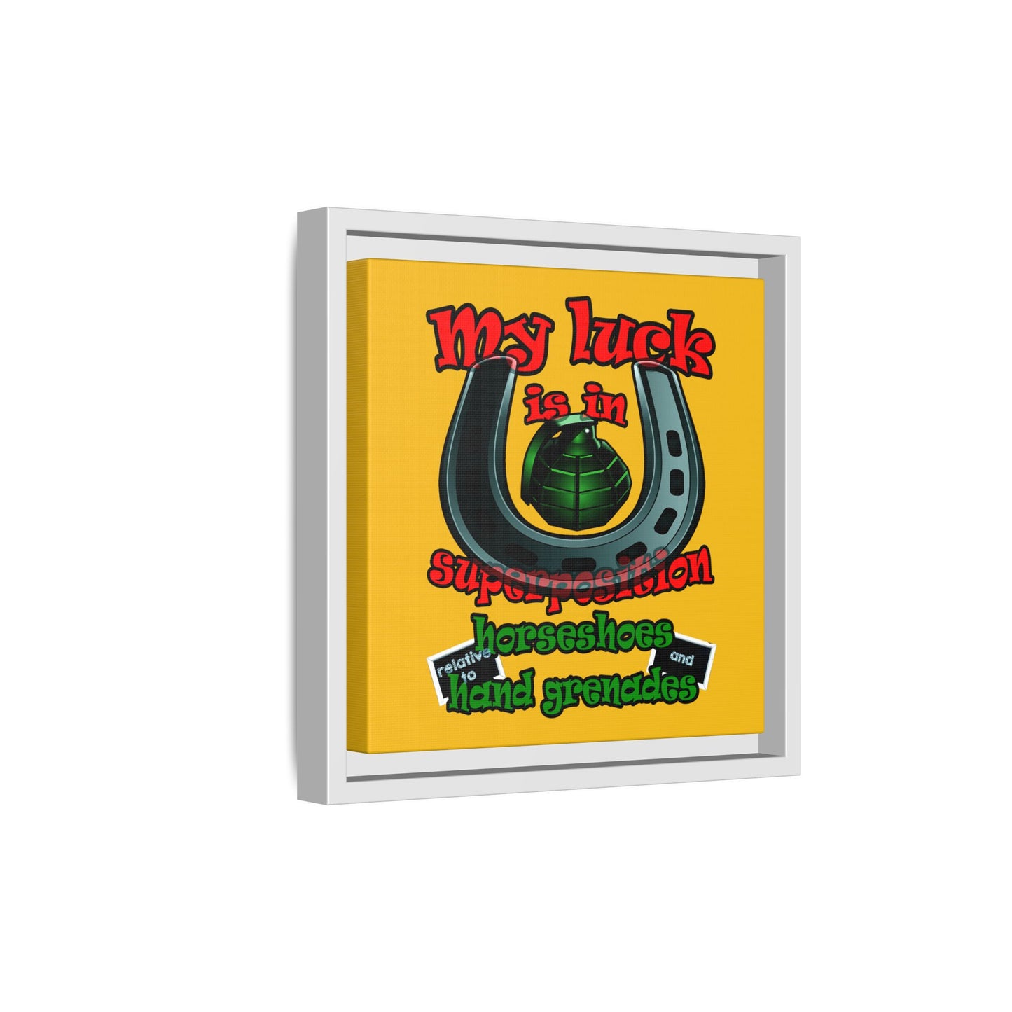 my luck - framed canvas art (yellow)