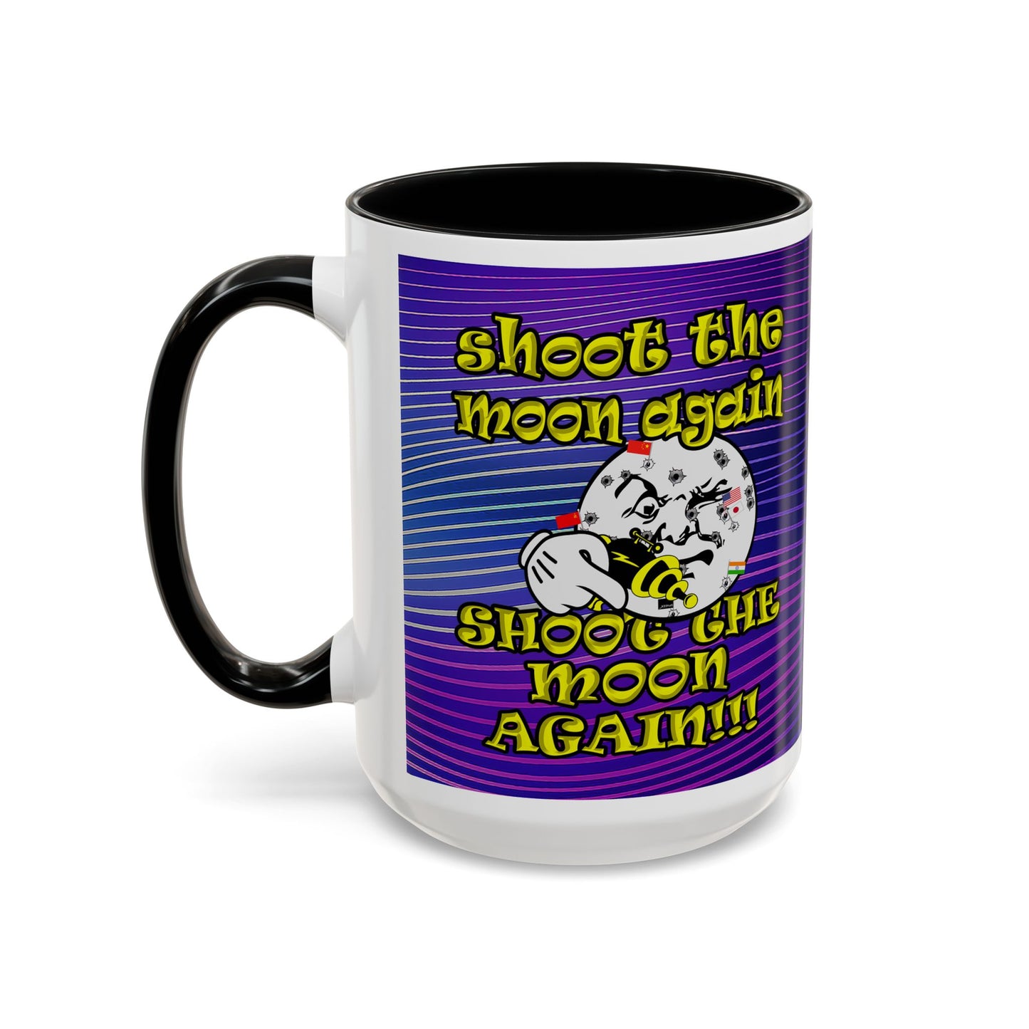 shoot the moon again - Accent Mug (purple wave)