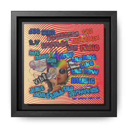 drop the beat - framed canvas art (yellow-orange wave)