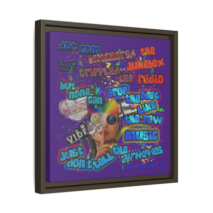 drop the beat - framed canvas art (purple)