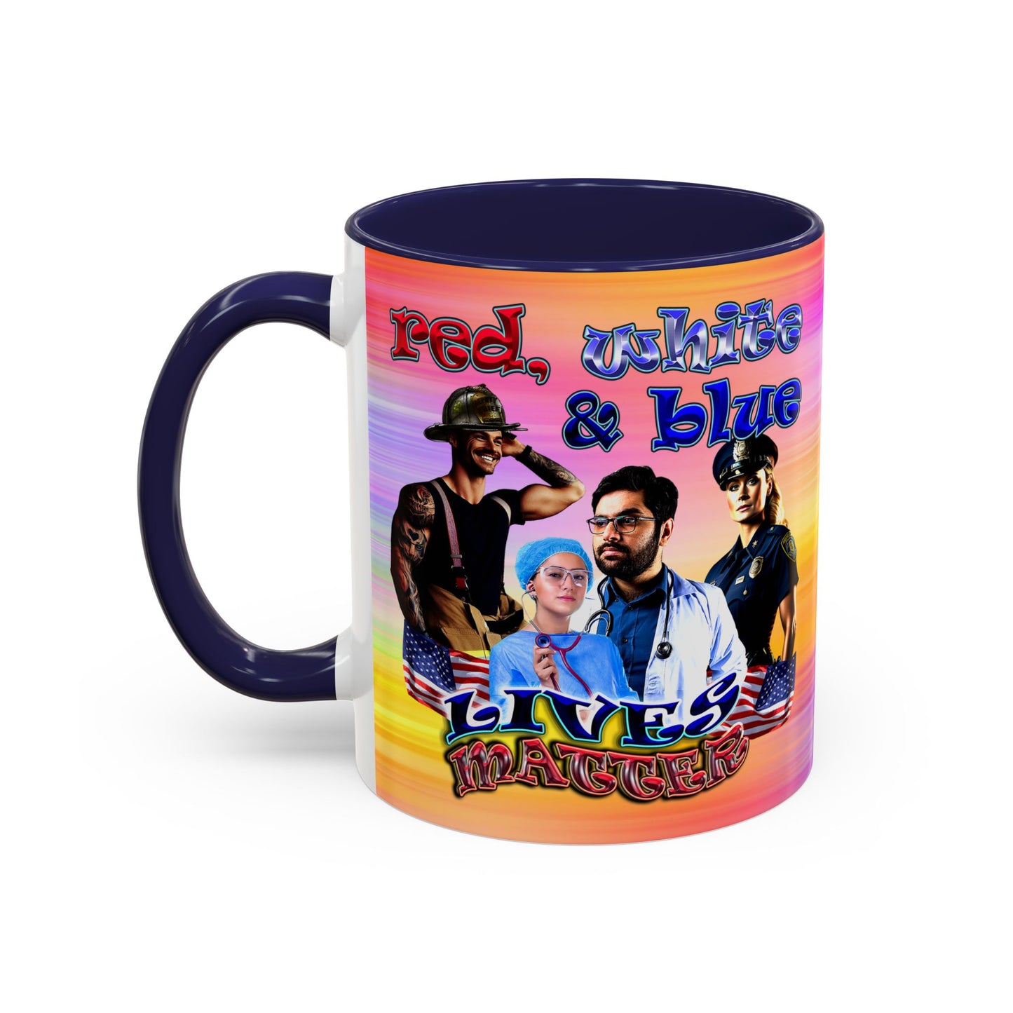 rw&b lives matter - Accent Mug (color blur)