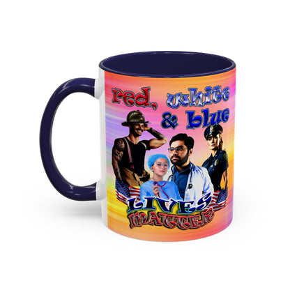 rw&b lives matter - Accent Mug (color blur)
