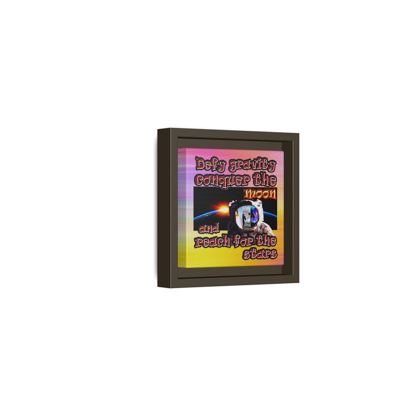 defy conquer reach - framed canvas art (color blur)