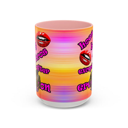 hoes b4 bros - Accent Mug (color blur)