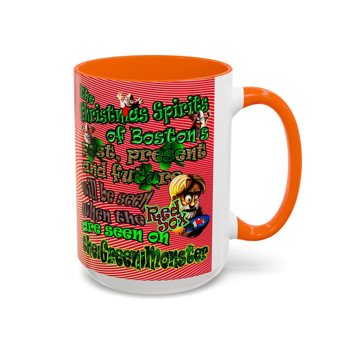 christmas spirits of boston - Accent Mug (yellow-orange wave)