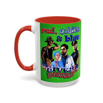 rw&b lives matter - Accent Mug (green turf)