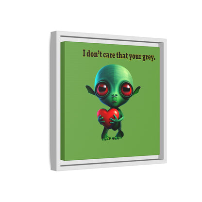 I don't care that your grey - framed canvas art (green)