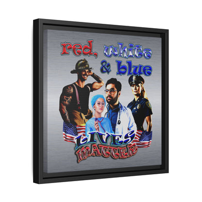 rw&b lives matter - framed canvas art (brushed nickel)