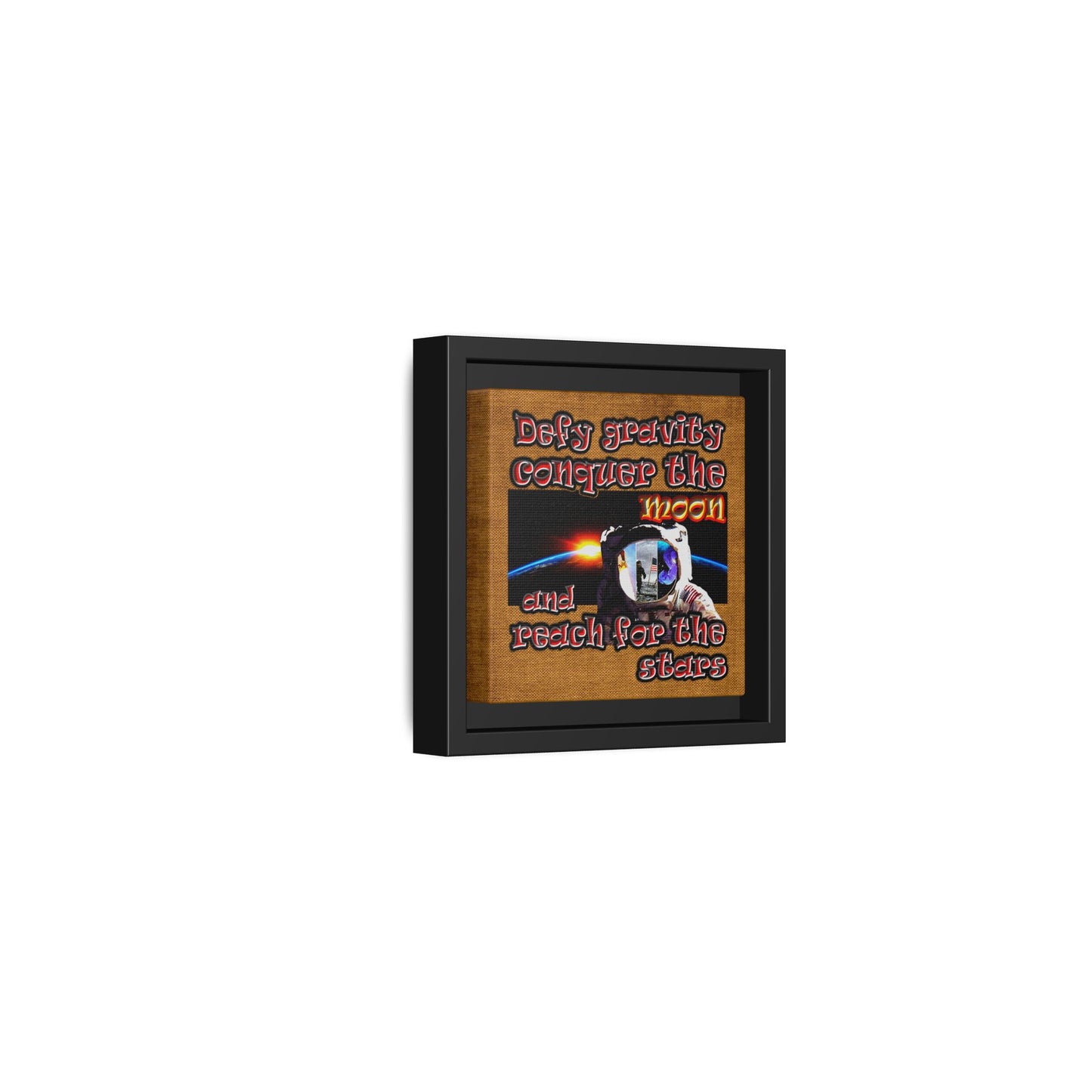 defy conquer reach - framed canvas art (brown papyrus)