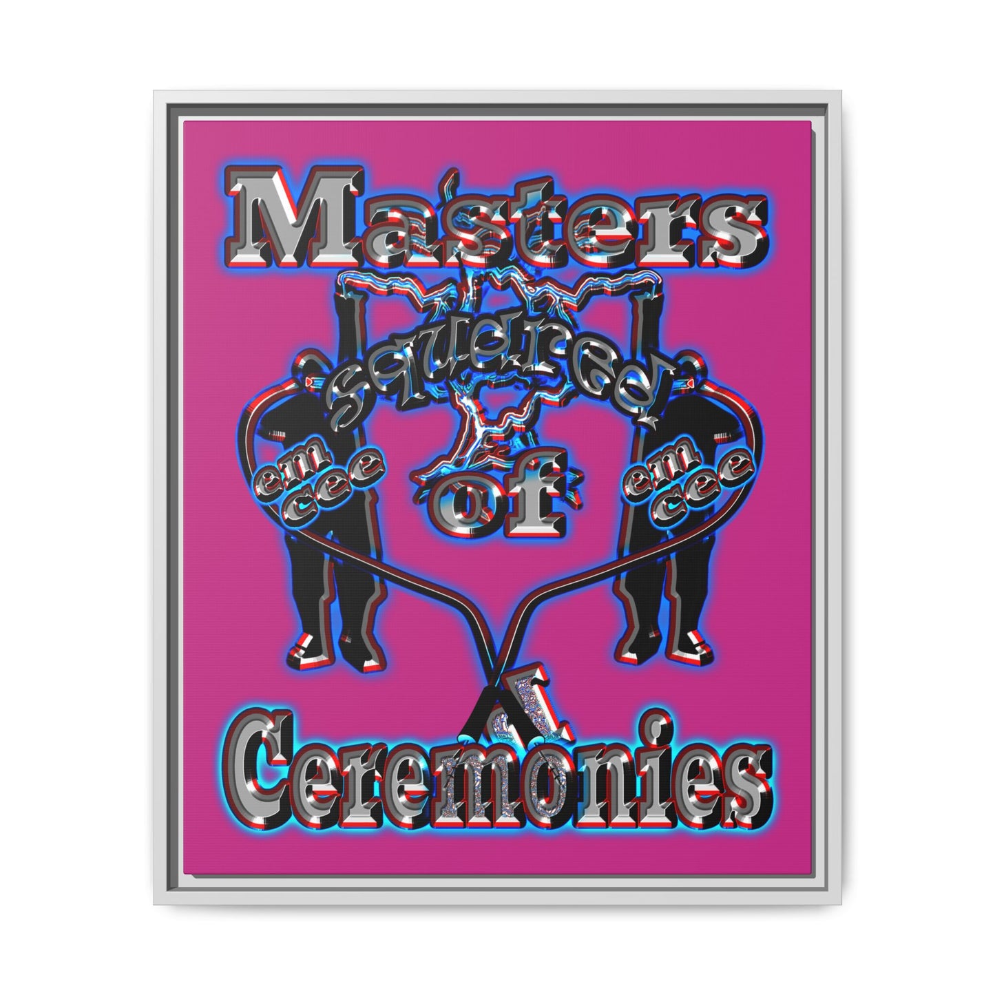 em cee squared - framed canvas art (pink)