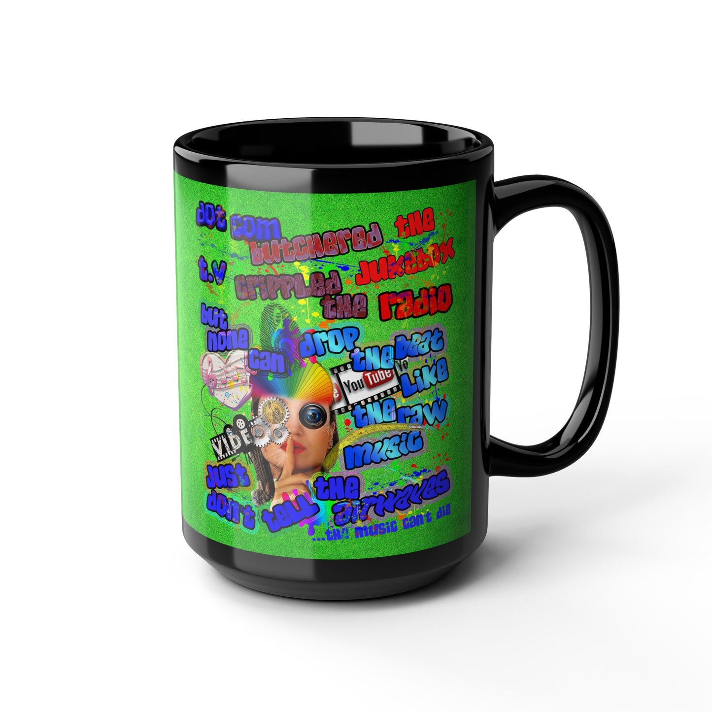 drop the beat - Black Mug (green turf)