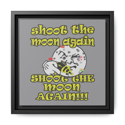 shoot the moon again - framed canvas art (grey)