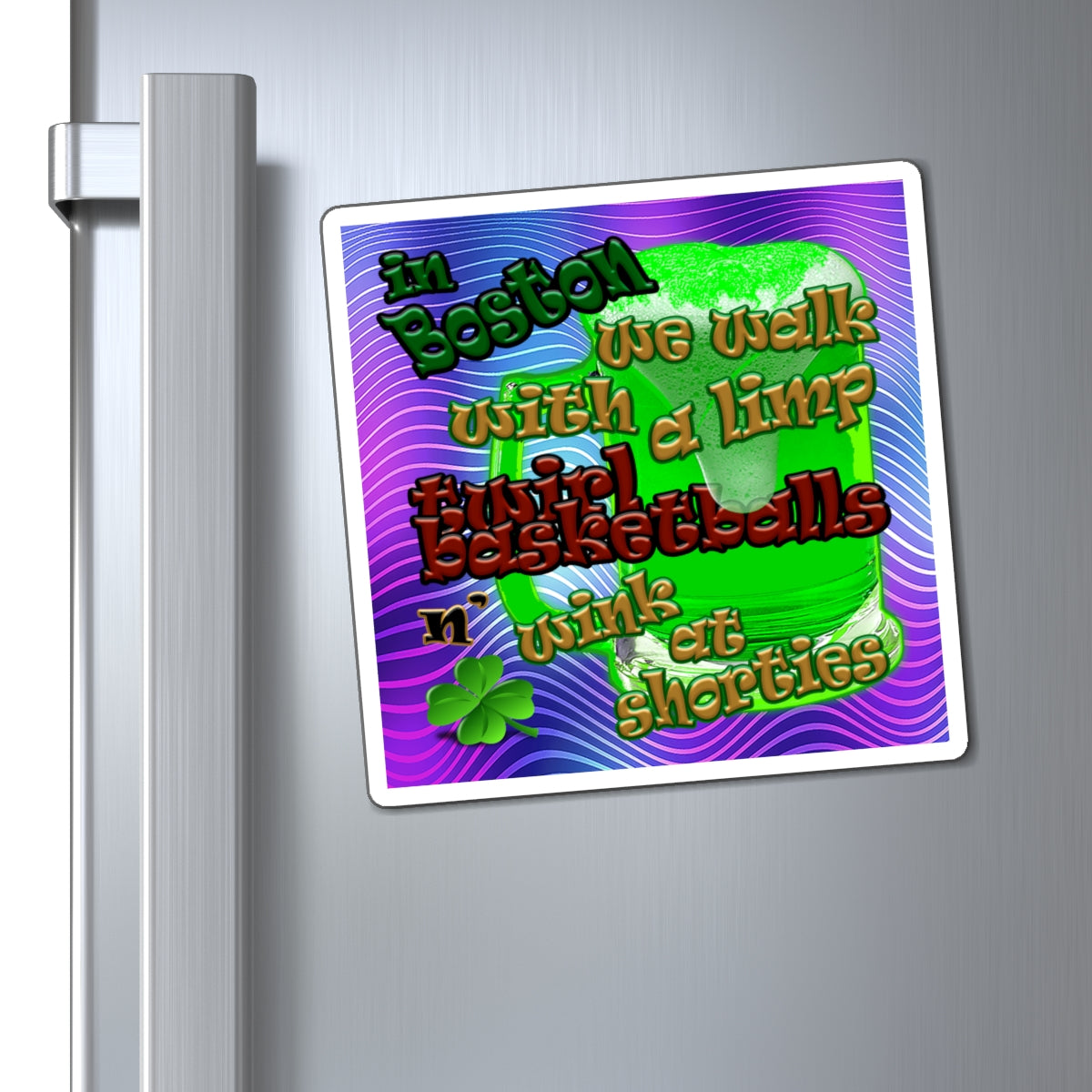 celtics logo - Magnets - (purple wave)