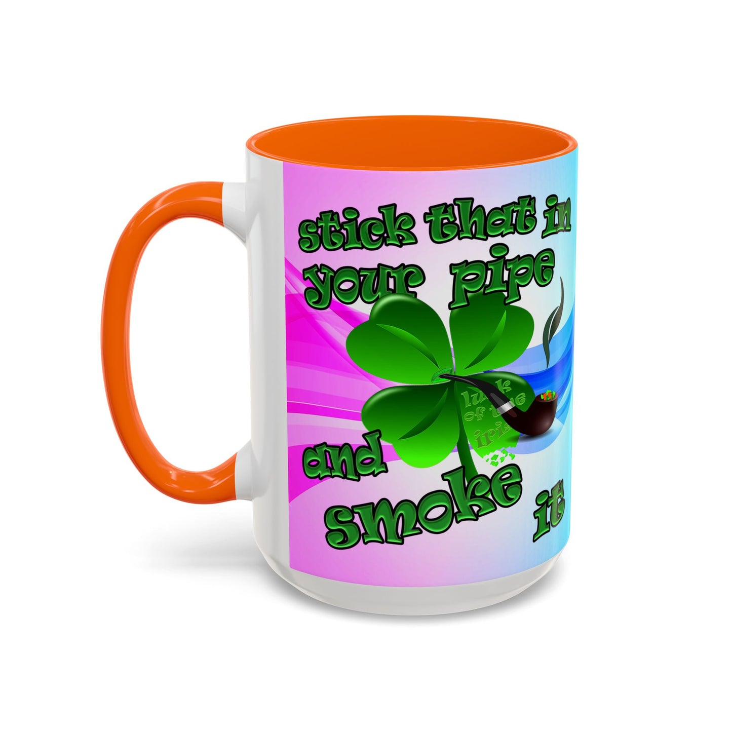 celtics logo - Accent Mug (light blue-pink wave)