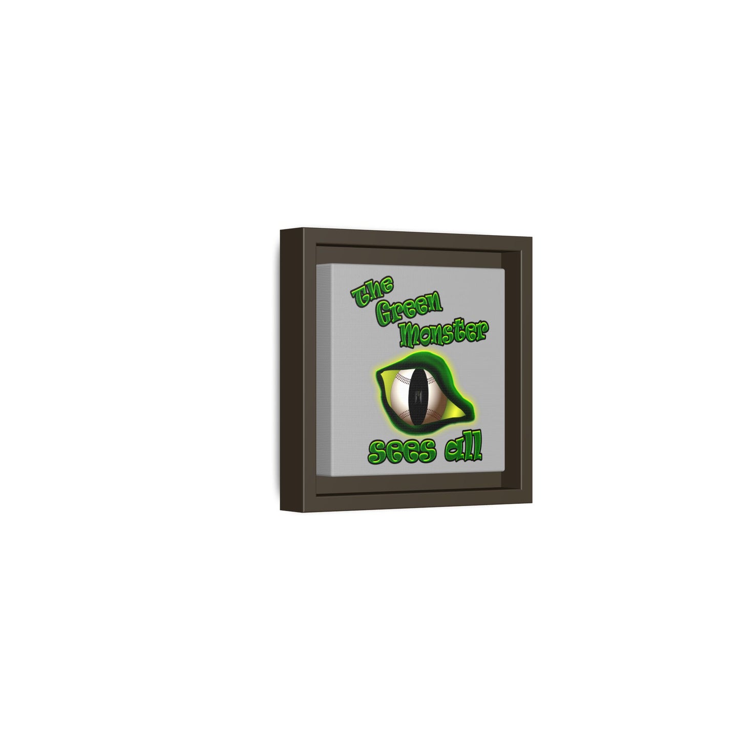 green monster - framed canvas art (light grey)