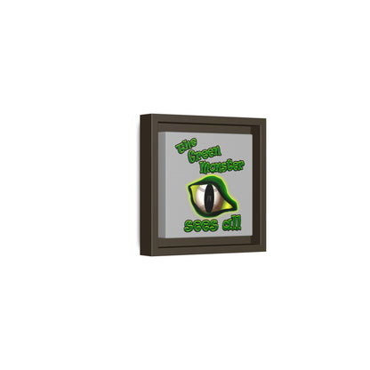 green monster - framed canvas art (light grey)