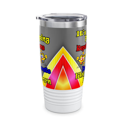 popping like popcorn - Ringneck Tumbler, 20oz (rainbow split)