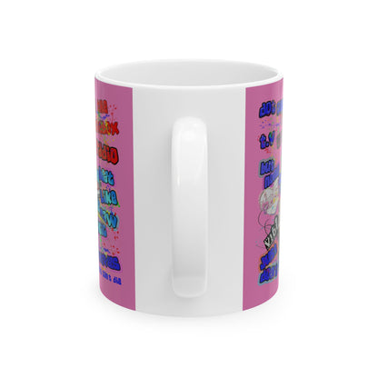 drop the beat - White Mug (light pink)